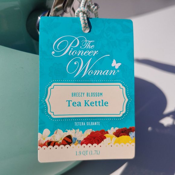 The Pioneer Woman Breezy Blossom Enamel On Steel 1.9-Quart Tea Kettle (FLAW) - Picture 8 of 16
